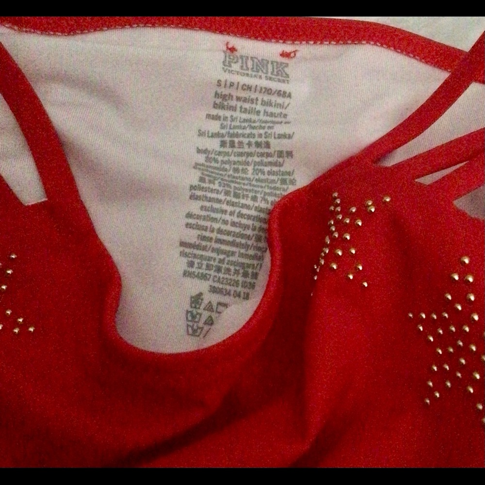 💵VS Pink NWT swimsuit cut-outs laced top hi-waist - Picture 10 of 16